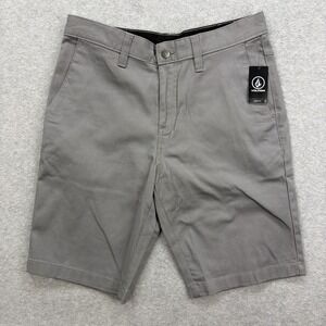 Volcom Shorts Mens 31 Grey Khaki Chino VMonty Stretch 22 Flex Skate Everyday NEW